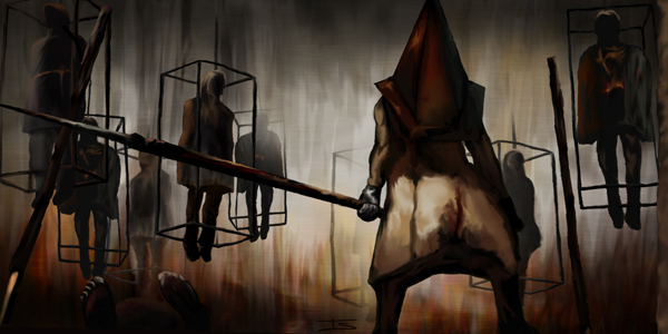 Silent hill 2 pyramid head painting