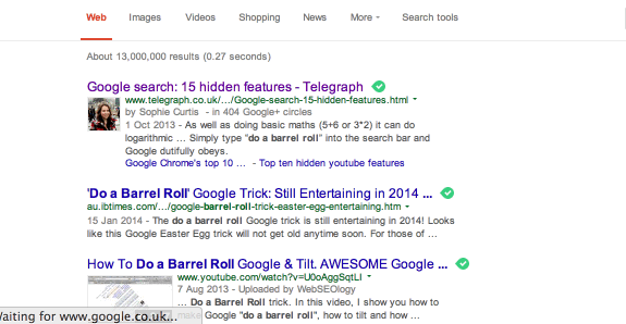 if you search do a barrel roll on google the page will turn : r