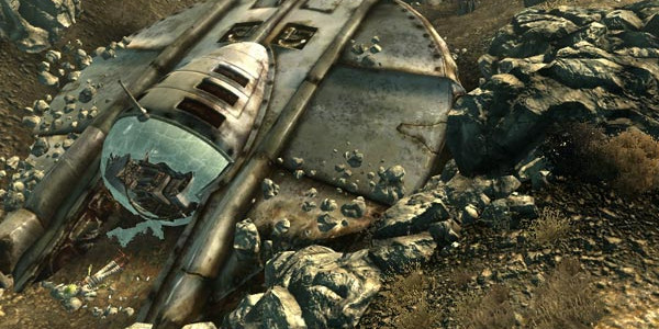 Game: Fallout 3 The alien crash site becomes a marked location with the Mot...