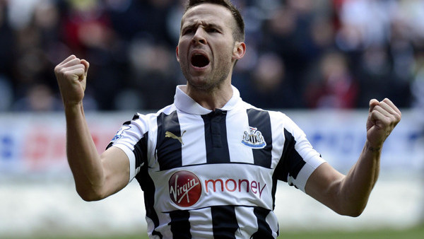 File photo dated 24/02/2013 of Newcastle's Yohan Cabaye celebrating scoring from the penalty spot during the Barclays Premier League match at St James' Park, Newcastle.