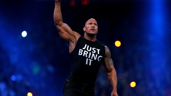 Dwayne Johnson aka The Rock is seen during Wrestlemania XXX at the Mercedes-Benz Super Dome in New Orleans on Sunday, April 6, 2014. (Jonathan Bachman/AP Images for WWE)