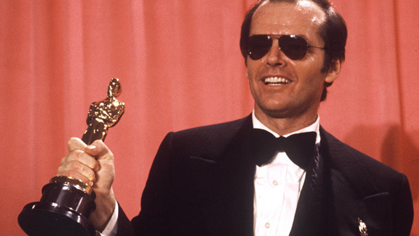 FILE - In this March 30, 1975 file photo, actor Jack Nicholson, named best actor of 1975 by the Motion Picture Academy, holds the Oscar he won for his role in 
