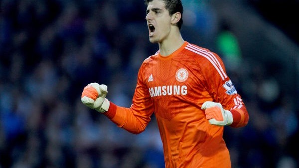 Chelsea's Thibaut Courtois celebrates