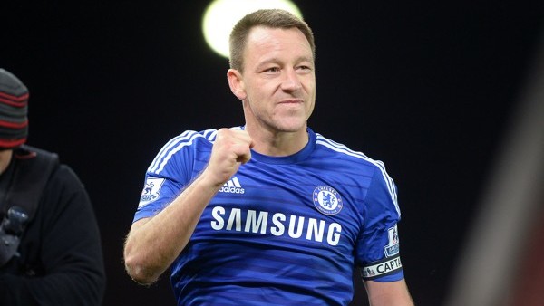 Chelsea's John Terry celebrates following the Barclays Premier League match at the Britannia Stadium, Stoke.