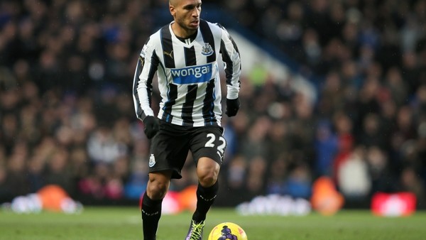 Newcastle's Sylvain Marveaux takes the ball forward during the English Premier League soccer match between Chelsea and Newcastle United in London, Saturday, Feb. 8, 2014. (AP Photo/Alastair Grant)