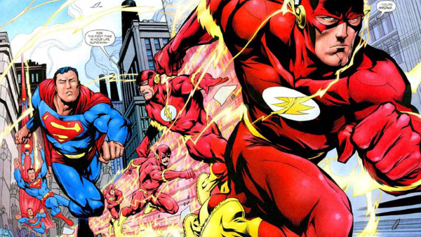 jla superman flash race