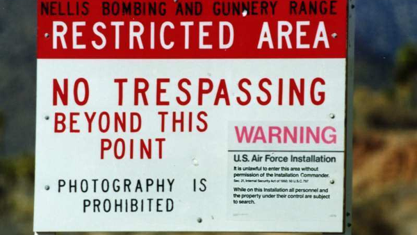 area 51 warning sign