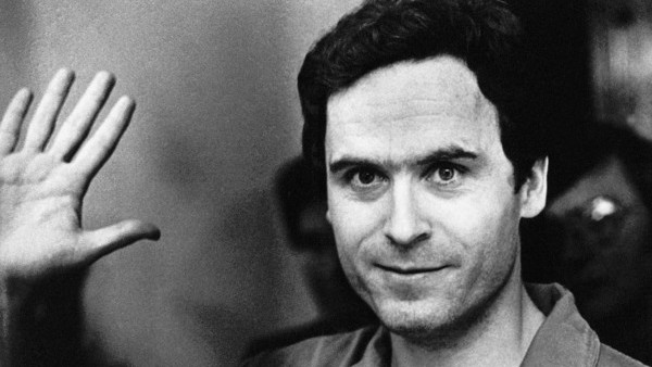 Ted Bundy waves to the media after Leon County Sheriff Ken Katsaris informed him of his indictment by the Leon County Grand Jury, July 28, 1978. Bundy was indicted on two counts of first degree murder; three counts of attempted murder; and two counts of 