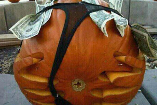 minion butt crack on a pumpkin