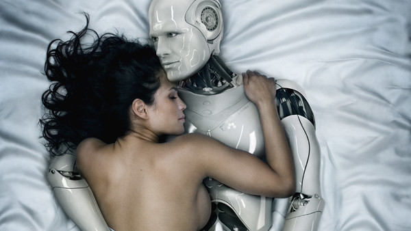 Woman Making Love to Robot