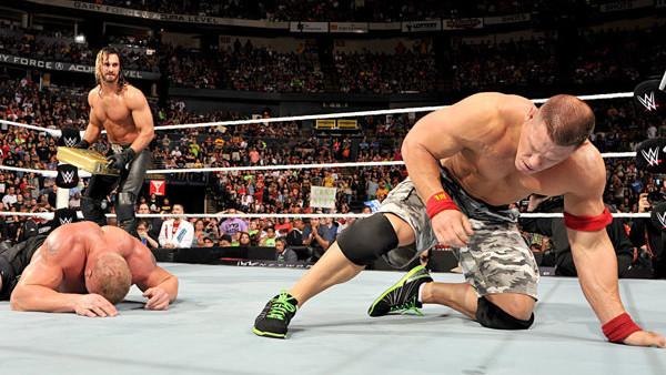 John Cena Brock Lesnar Seth Rollins Night of Champions 2014 finish