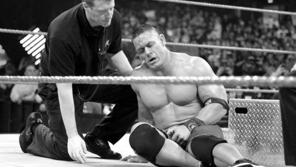 John Cena Extreme Rules 2012 after getting rekt by Brock Lesnar