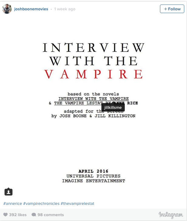 Interview With The Vampire script