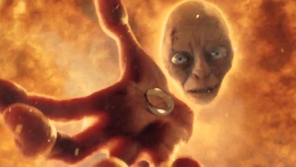 gollum lord of the rings falling into volcano