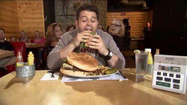 man vs food burger