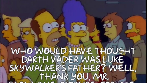 The Simpsons Darth Vader spoiler Homer