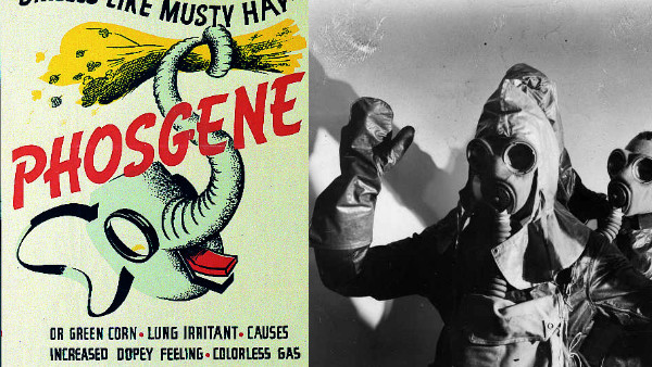 Phosgene poster and gas mask