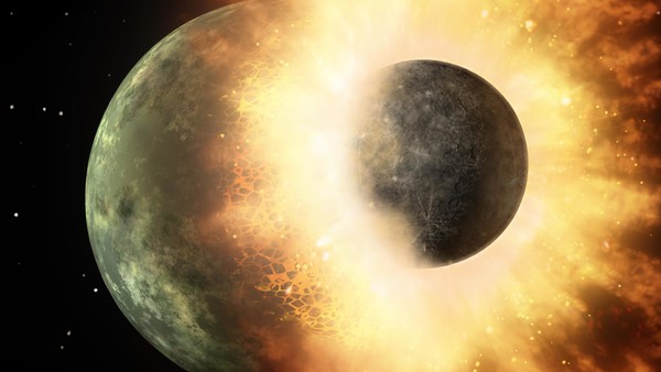 Artist's Concept Of Collision moon formation