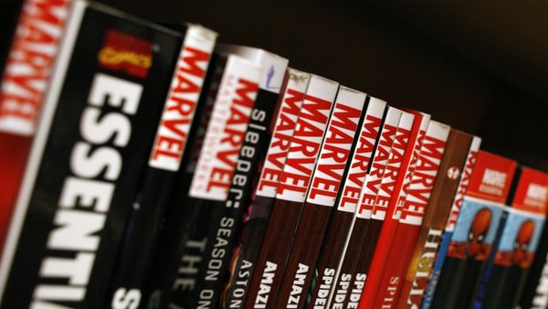 Marvel Graphic Novels On A Shelf