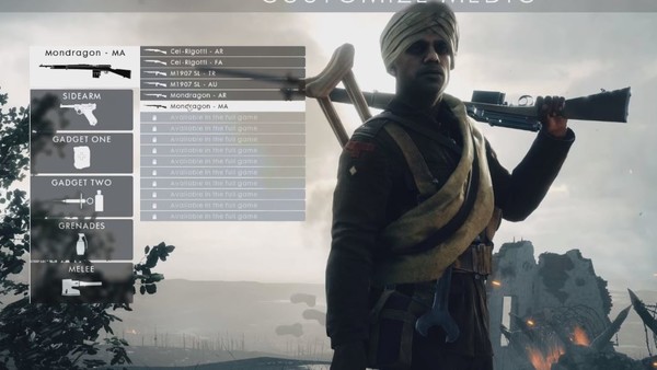 Battlefield 1 Alpha Customization Screen 7