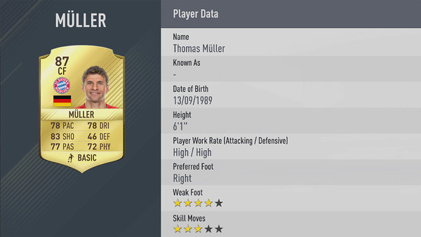 Thomas Muller FIFA 17