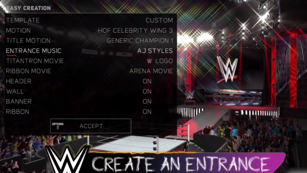 WWE 2K17 Entrance Creator