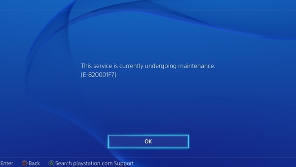 sony ps4 down for maintenance