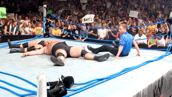 Brock Lesnar Big Show Ring Collapse Smackdown 2003