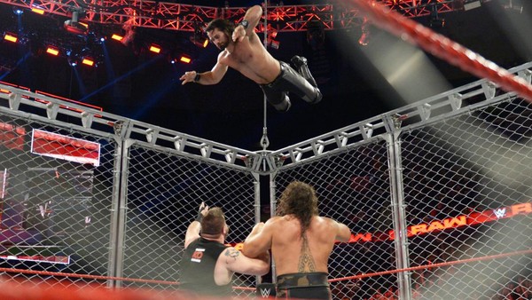 Seth Rollins cage dive