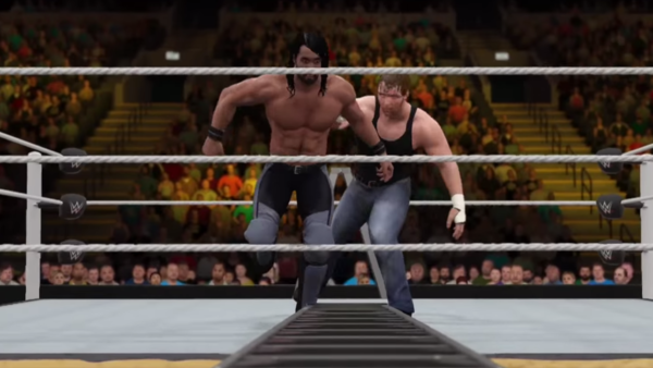 Rollins Ambrose Ladder WWE 2k17