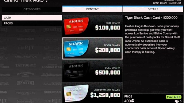 GTA Online shark cards