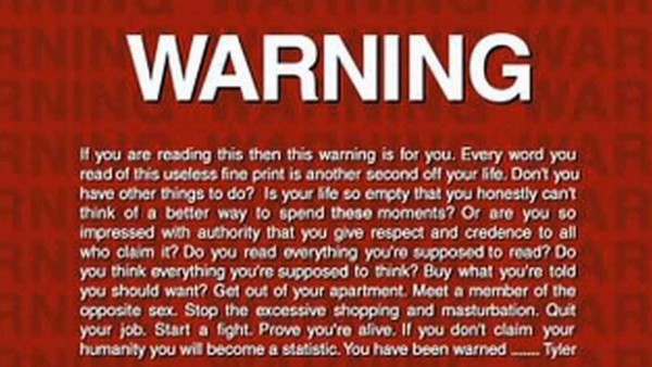 Fight Club Warning