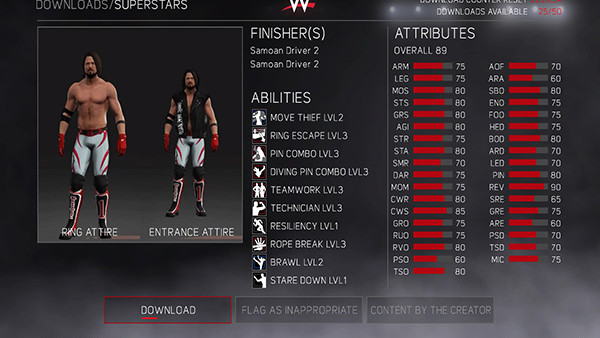 AJ Styles Stats