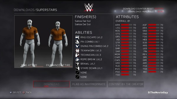 Squidward WWE 2k17