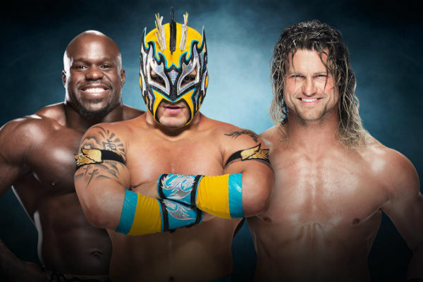 Image result for Dolph Ziggler vs. Apollo Crews and Kalisto Handicap match elimination chamber