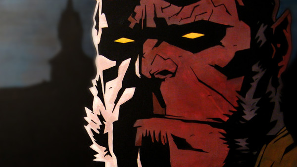 Close Up Of Hellboy Face Comic