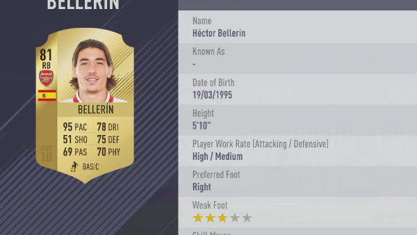 FIFA 18 Hector Bellerin