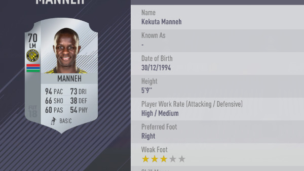 FIFA 18 Kekuta Manneh