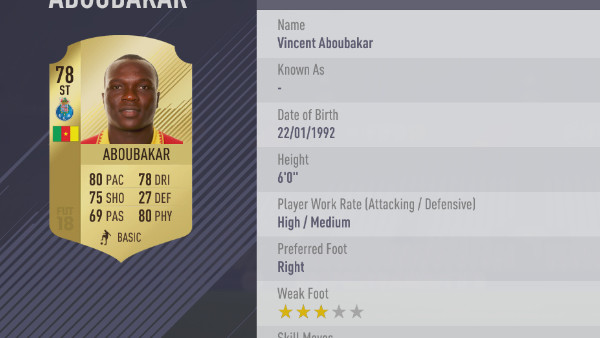 FIFA 18 Aboubakar