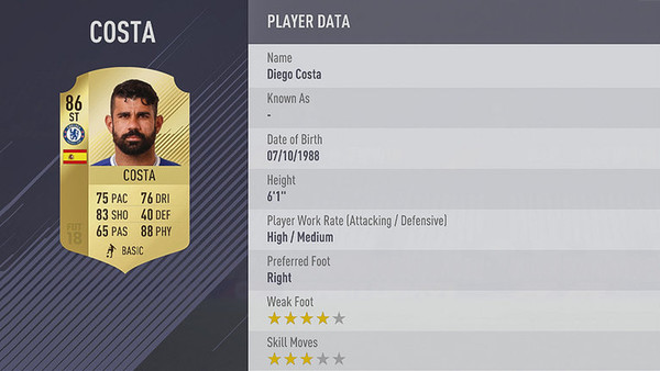 Diego Costa Fifa 18