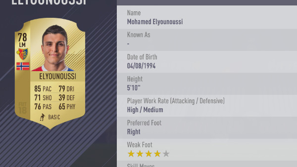 FIFA 18 Elyounoussi