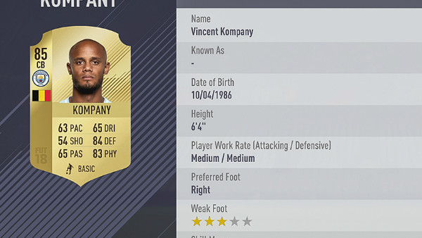 FIFA 18 Kompany