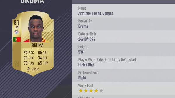 FIFA 18 Bruma