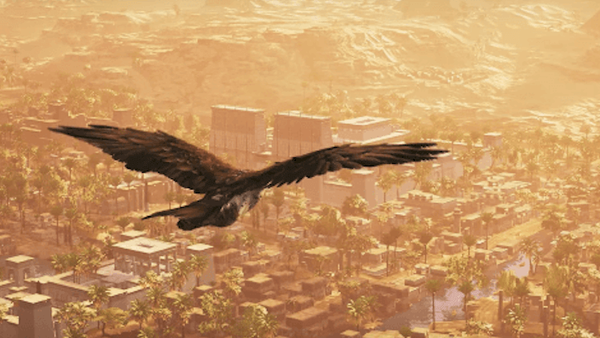 The joys of travelling Assassin's Creed Origins by eagle