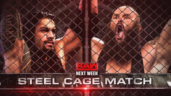 Roman Reigns Braun Strowman Steel Cage