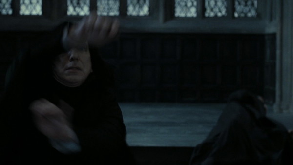 Harry Potter Deathly Hallows Part 2 Snape Stuns Death Eaters