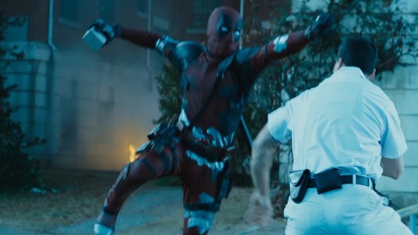 Deadpool Attacking Bad Guy