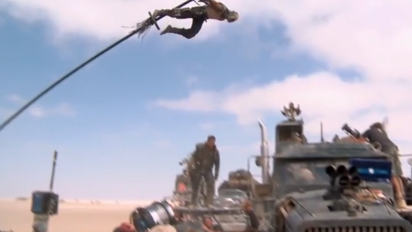 Mad Max Fury Road behind the scenes pole stunt