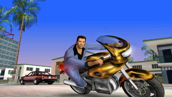 Tommy on a PCJ 600. - GTA Vice City. by VicenzoVegas21 on DeviantArt