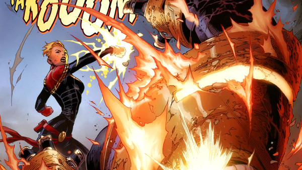 Captain Marvel versus Thanos